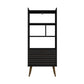 Manhattan Comfort Bogart 63" Bookcase Cabinet In Black & Nature