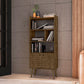Manhattan Comfort Bogart 63" Bookcase Cabinet In Rustic Brown & Nature