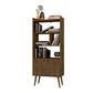 Manhattan Comfort Bogart 63" Bookcase Cabinet In Rustic Brown & Nature