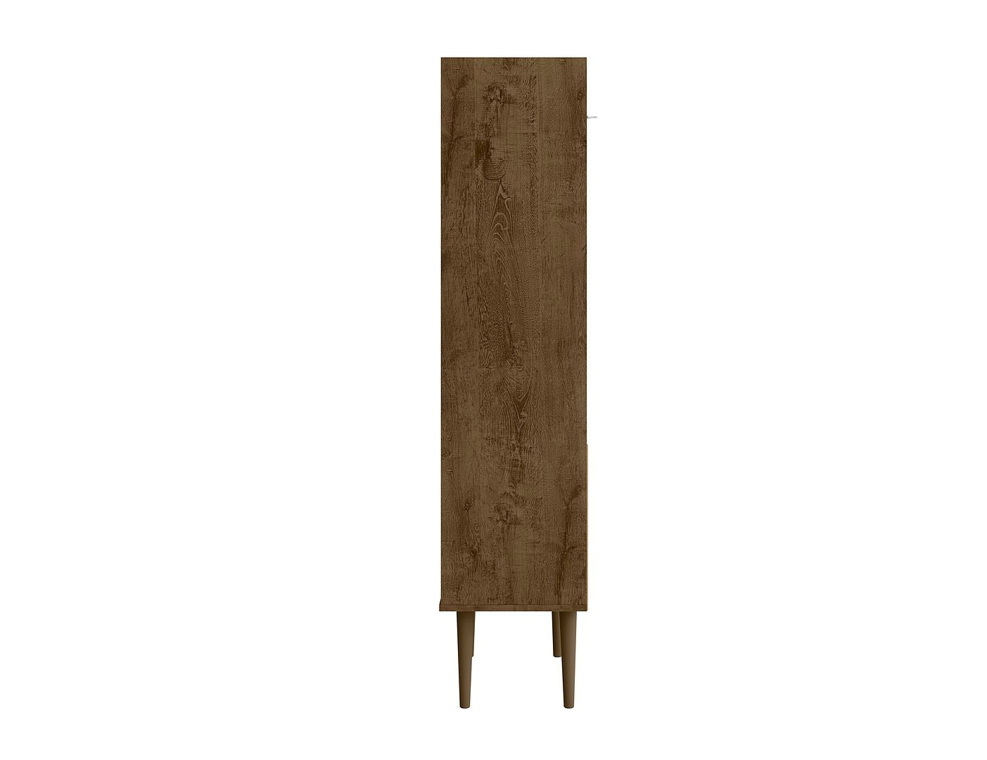 Manhattan Comfort Bogart 63" Bookcase Cabinet In Rustic Brown & Nature