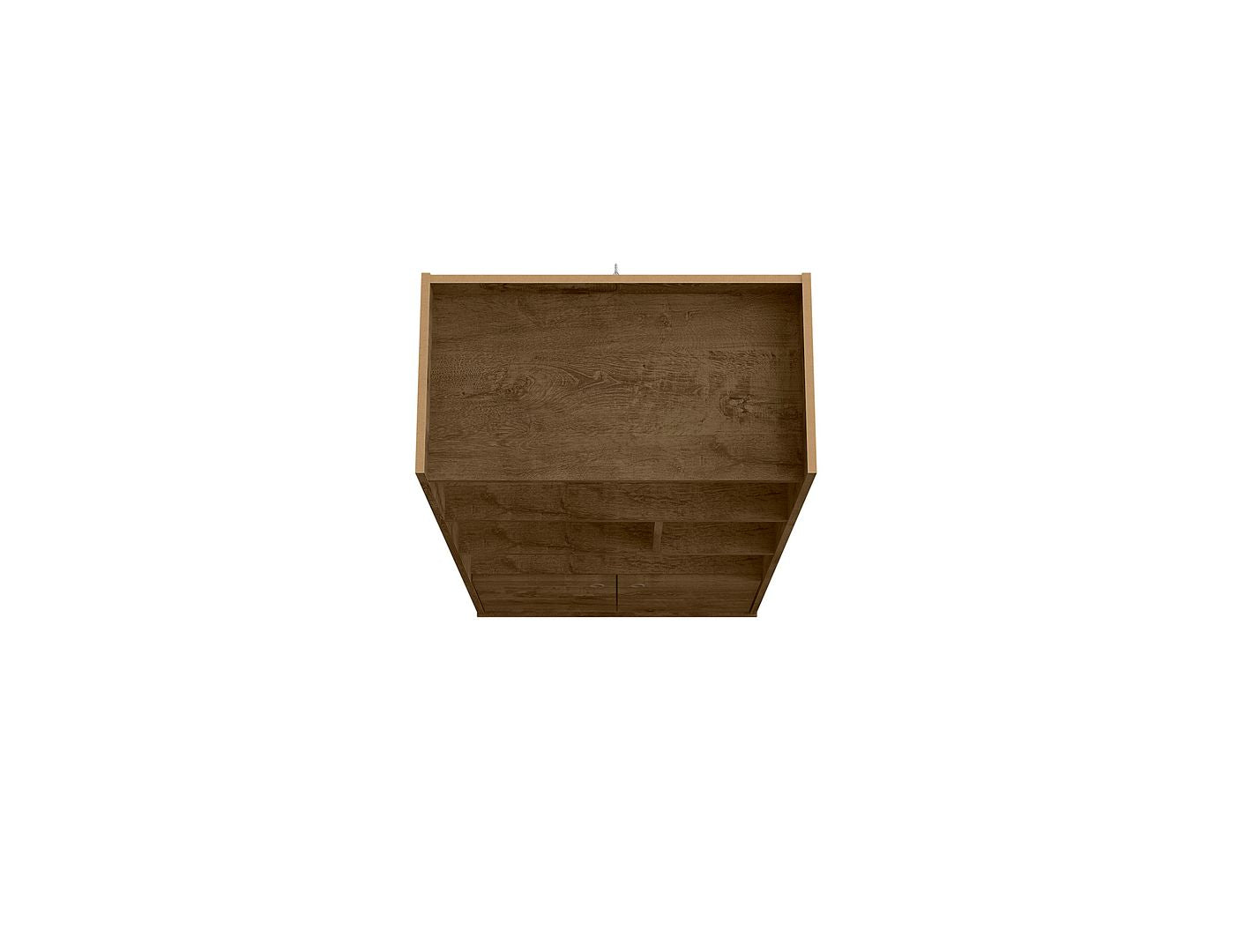 Manhattan Comfort Bogart 63" Bookcase Cabinet In Rustic Brown & Nature