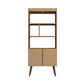 Manhattan Comfort Bogart 63" Bookcase Cabinet In Rustic Brown & Nature