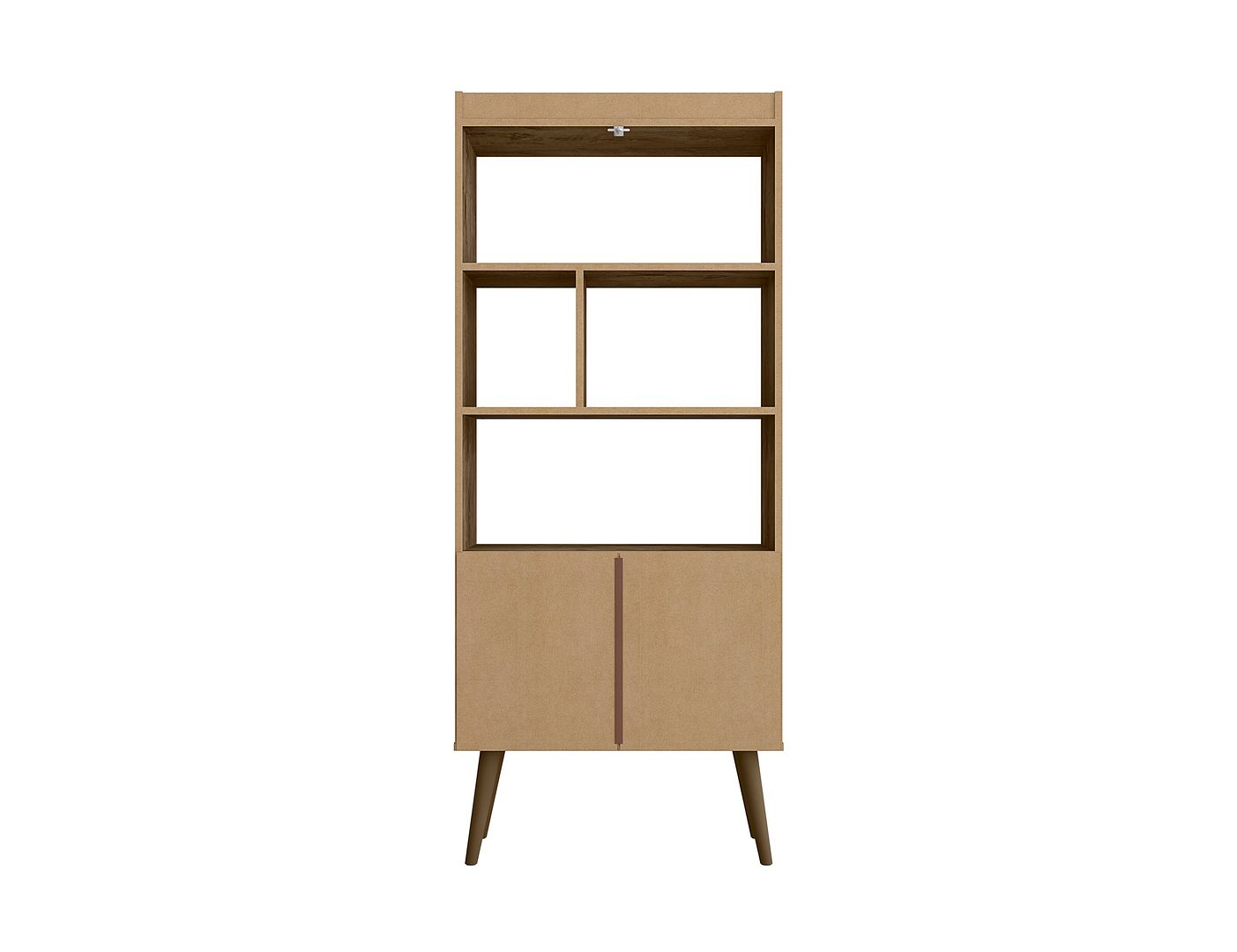 Manhattan Comfort Bogart 63" Bookcase Cabinet In Rustic Brown & Nature