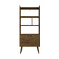Manhattan Comfort Bogart 63" Bookcase Cabinet In Rustic Brown & Nature