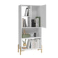 Manhattan Comfort Bowery Bookcase With 5 Shelves In White & Oak