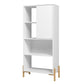 Manhattan Comfort Bowery Bookcase With 5 Shelves In White & Oak