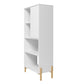 Manhattan Comfort Bowery Bookcase With 5 Shelves In White & Oak
