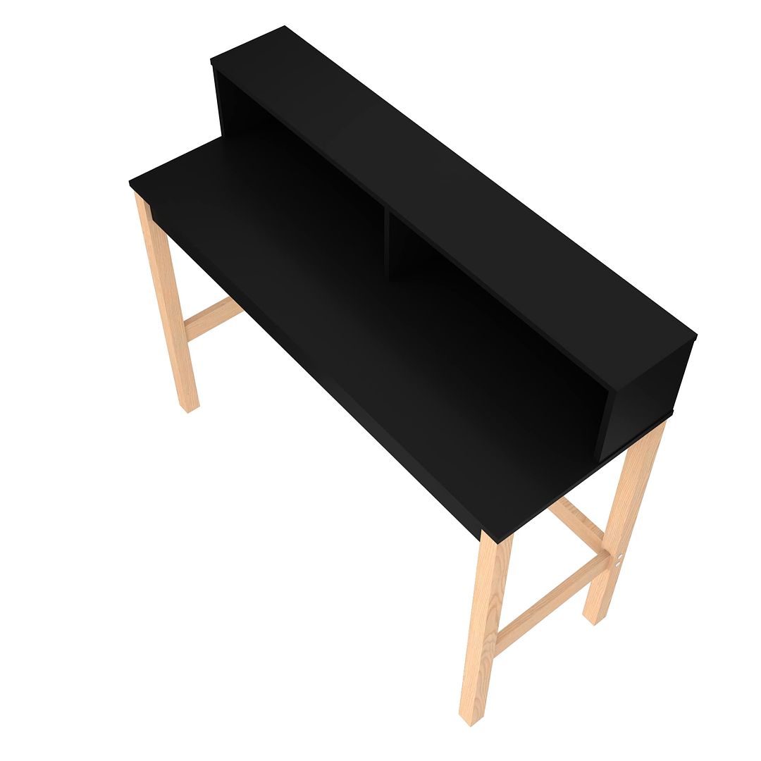 Manhattan Comfort Bowery Desk In Black & Oak