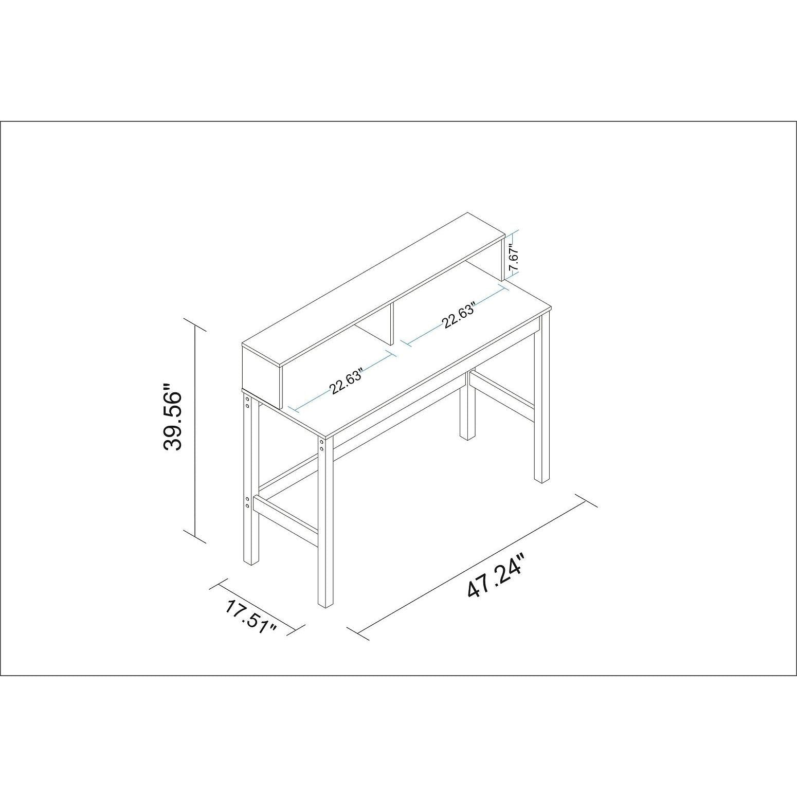 Manhattan Comfort Bowery Desk In Black & Oak