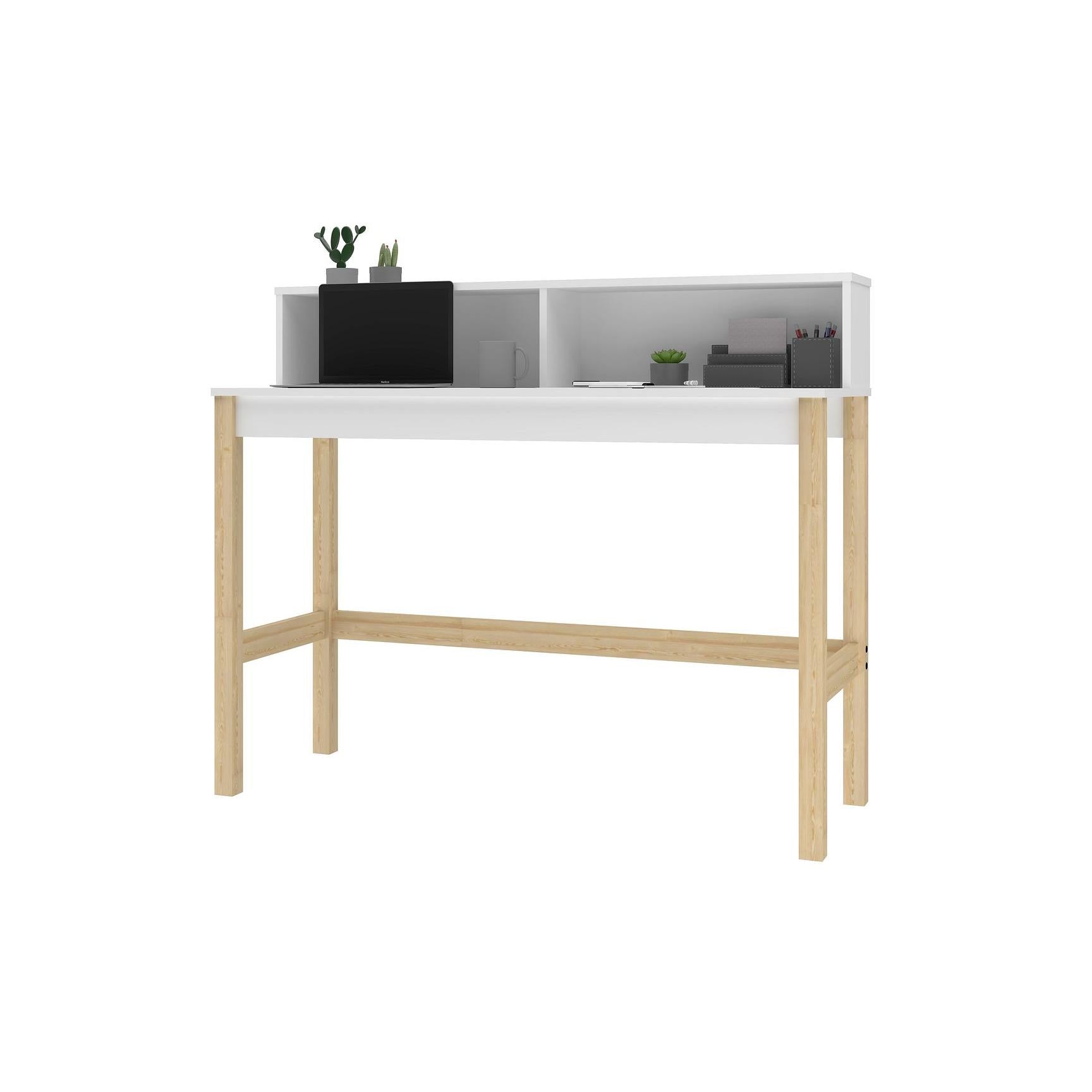 Manhattan Comfort Bowery Desk In White & Oak