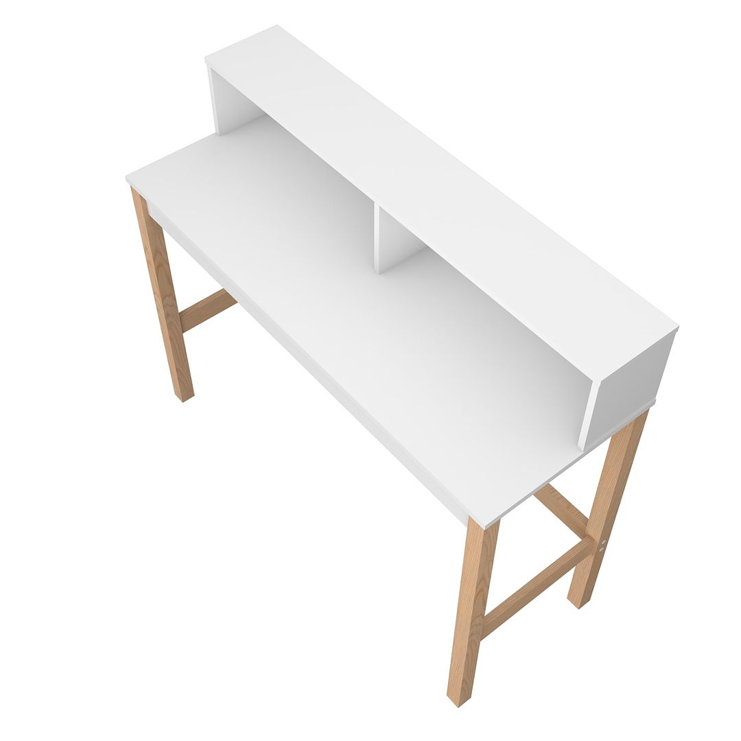 Manhattan Comfort Bowery Desk In White & Oak