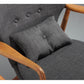 Manhattan Comfort Bradley Charcoal & Walnut Linen Weave Accent Chair