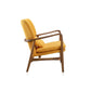 Manhattan Comfort Bradley Yellow & Walnut Linen Weave Accent Chair