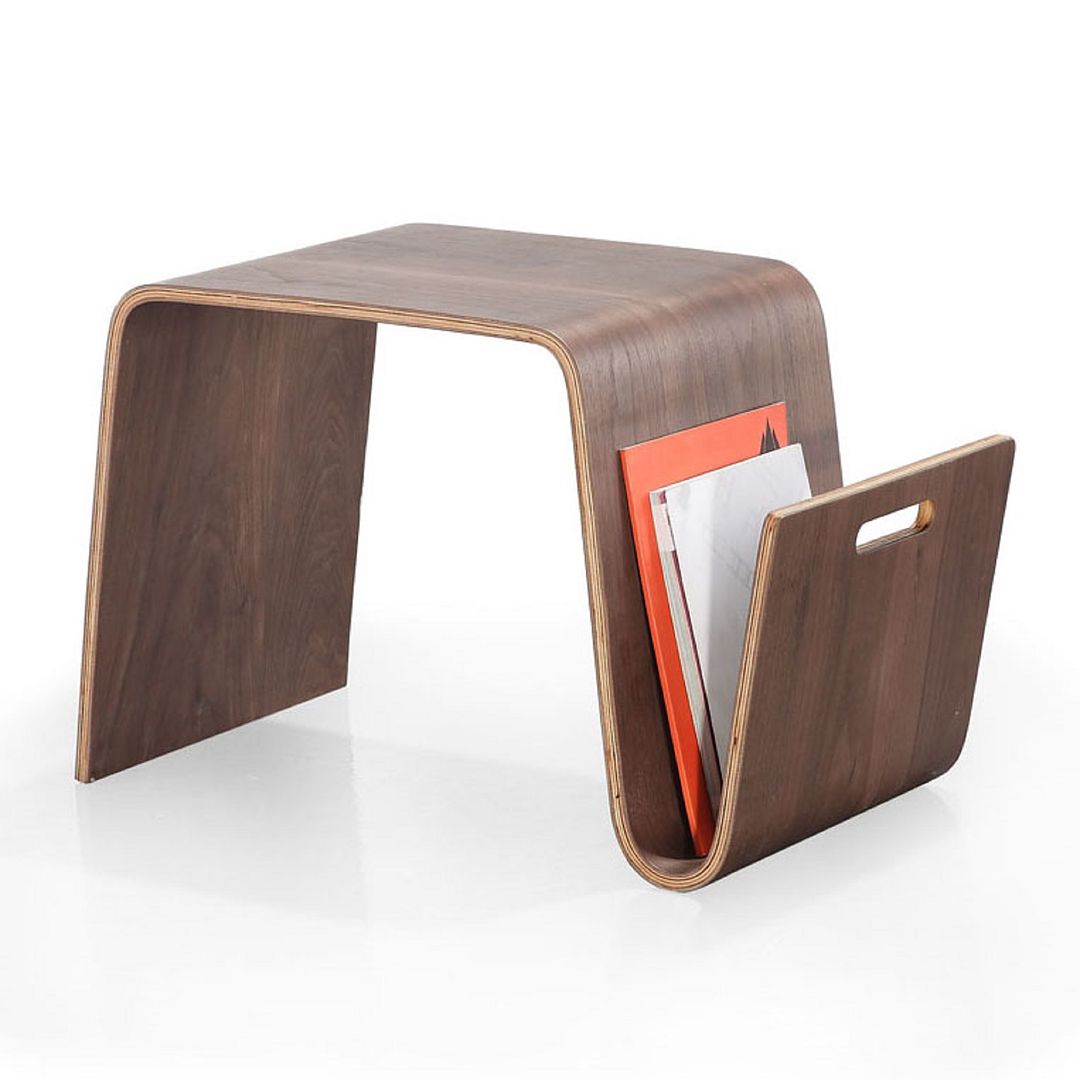 Manhattan Comfort Brookside 26" Walnut Rectangle Plywood & Ash Veneer End Table