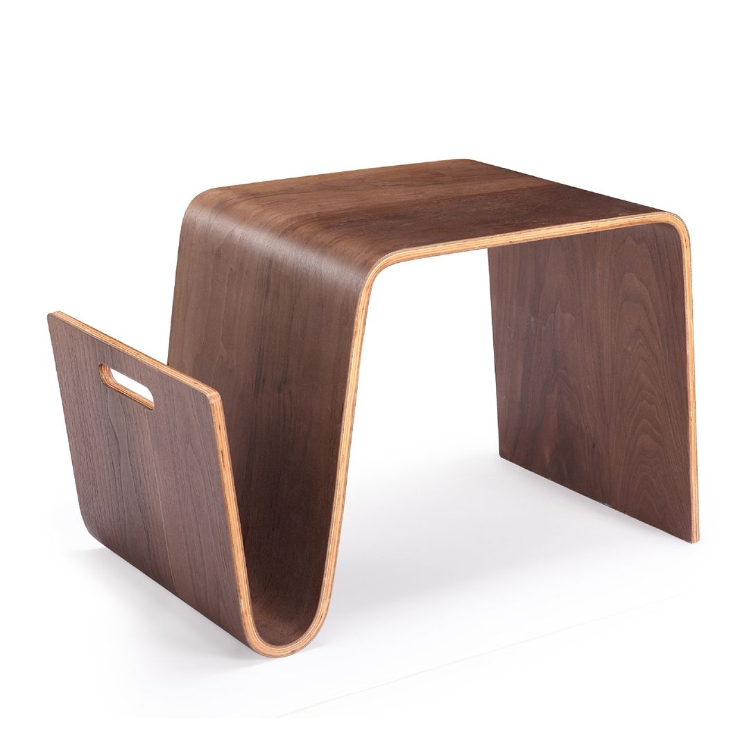 Manhattan Comfort Brookside 26" Walnut Rectangle Plywood & Ash Veneer End Table