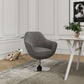 Manhattan Comfort Caisson Gray & Polished Chrome Twill Swivel Accent Chair