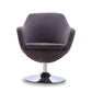 Manhattan Comfort Caisson Gray & Polished Chrome Twill Swivel Accent Chair