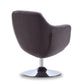 Manhattan Comfort Caisson Gray & Polished Chrome Twill Swivel Accent Chair