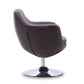 Manhattan Comfort Caisson Gray & Polished Chrome Twill Swivel Accent Chair