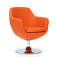 Manhattan Comfort Caisson Orange & Polished Chrome Faux Leather Swivel Accent Chair
