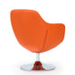 Manhattan Comfort Caisson Orange & Polished Chrome Faux Leather Swivel Accent Chairs In A Set Of 2