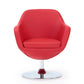 Manhattan Comfort Caisson Red & Polished Chrome Faux Leather Swivel Accent Chair