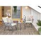 Manhattan Comfort Cannes Rope Wicker 3-Piece Patio Conversation Set With Cushions In Cream