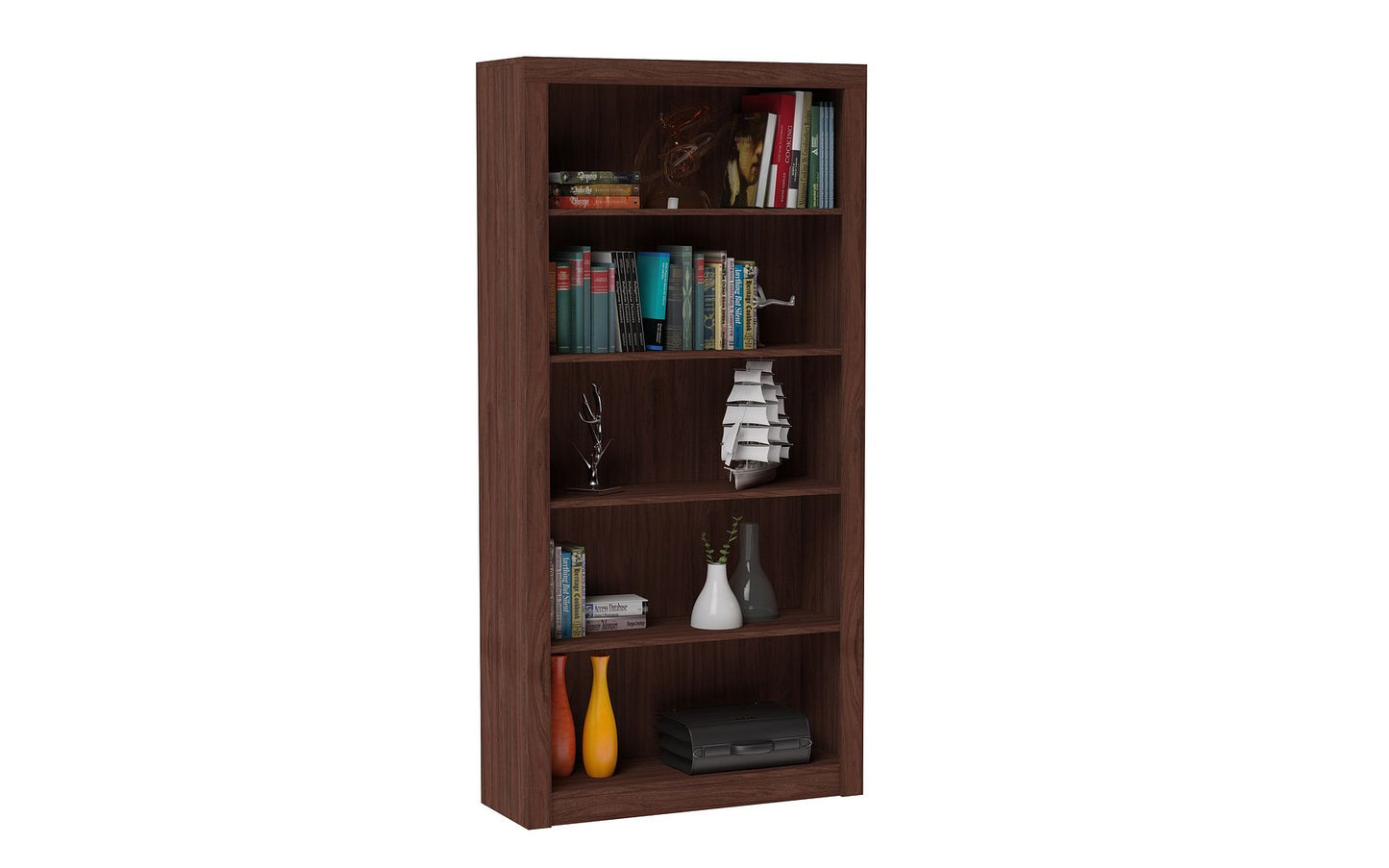 Manhattan Comfort Classic Olinda 1.0 With 5-Shelves In Nut Brown