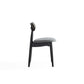 Manhattan Comfort Colbert Black & Cane With Gray Upholstered Dining Chairs In A Set Of 2
