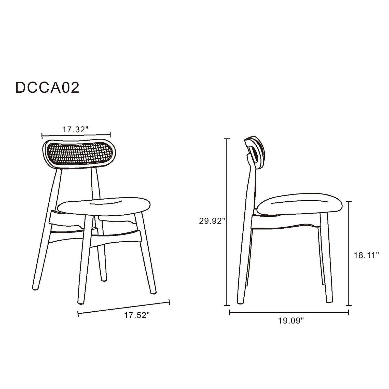 Manhattan Comfort Colbert Black & Cane With Gray Upholstered Dining Chairs In A Set Of 4