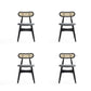 Manhattan Comfort Colbert Black & Cane With Gray Upholstered Dining Chairs In A Set Of 4