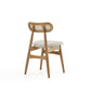 Manhattan Comfort Colbert Nature & Cane With Oatmeal Upholstered Dining Chairs In A Set Of 2