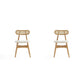 Manhattan Comfort Colbert Nature & Cane With Oatmeal Upholstered Dining Chairs In A Set Of 2