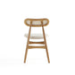 Manhattan Comfort Colbert Nature & Cane With Oatmeal Upholstered Dining Chairs In A Set Of 4