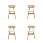 Manhattan Comfort Colbert Nature & Cane With Oatmeal Upholstered Dining Chairs In A Set Of 4