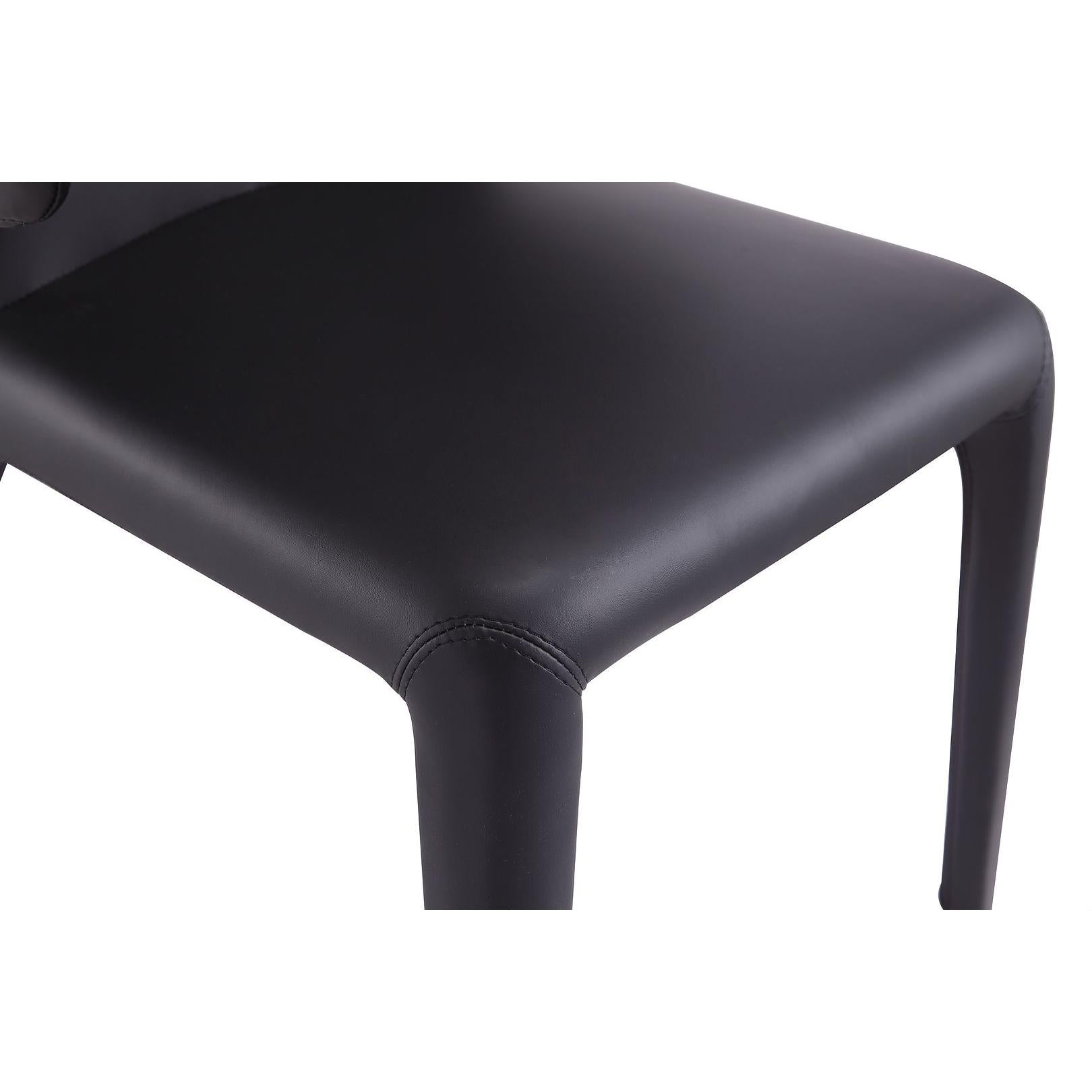 Manhattan Comfort Conrad Black Faux Leather Dining Chairs In A Set Of 2