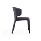 Manhattan Comfort Conrad Black Faux Leather Dining Chairs In A Set Of 2