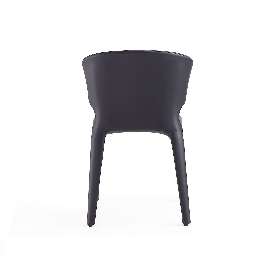 Manhattan Comfort Conrad Black Faux Leather Dining Chairs In A Set Of 2