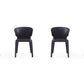 Manhattan Comfort Conrad Black Faux Leather Dining Chairs In A Set Of 2