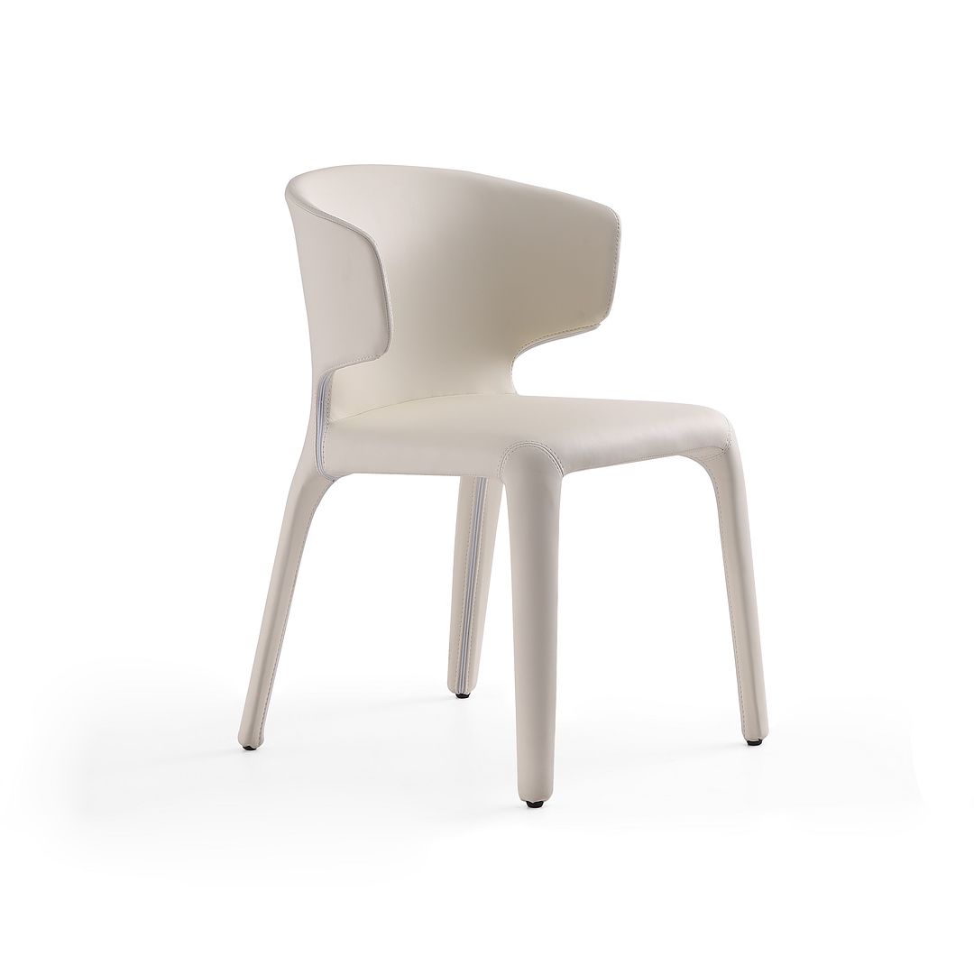 Manhattan Comfort Conrad Cream Faux Leather Dining Chairs In A Set Of 2