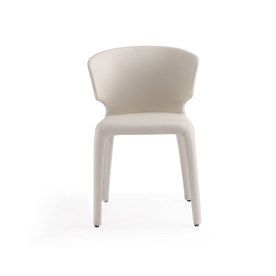 Manhattan Comfort Conrad Cream Faux Leather Dining Chairs In A Set Of 2