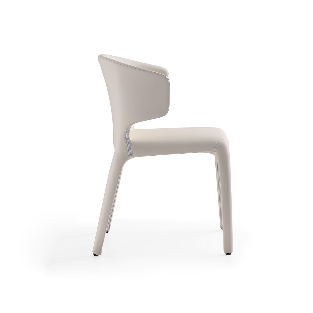 Manhattan Comfort Conrad Cream Faux Leather Dining Chairs In A Set Of 2