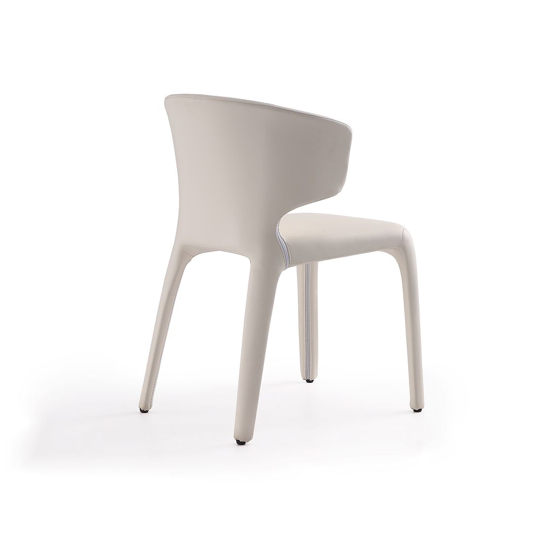 Manhattan Comfort Conrad Cream Faux Leather Dining Chairs In A Set Of 2