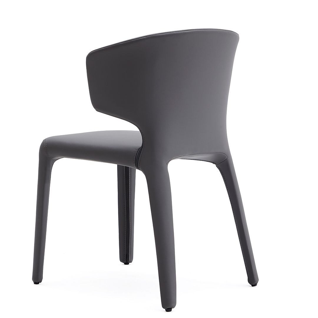 Manhattan Comfort Conrad Gray Faux Leather Dining Chairs In A Set Of 2