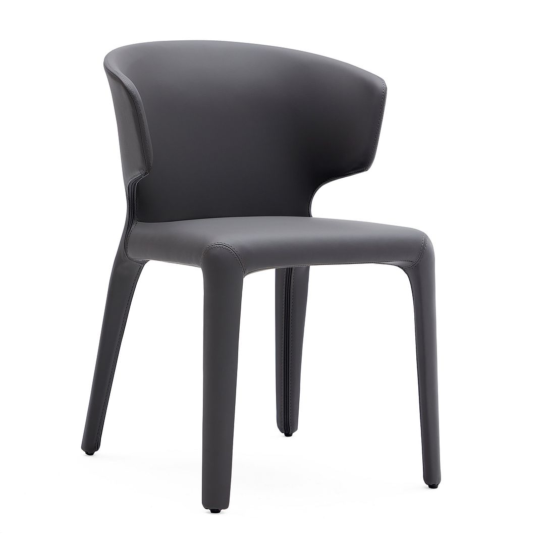 Manhattan Comfort Conrad Gray Faux Leather Dining Chairs In A Set Of 2