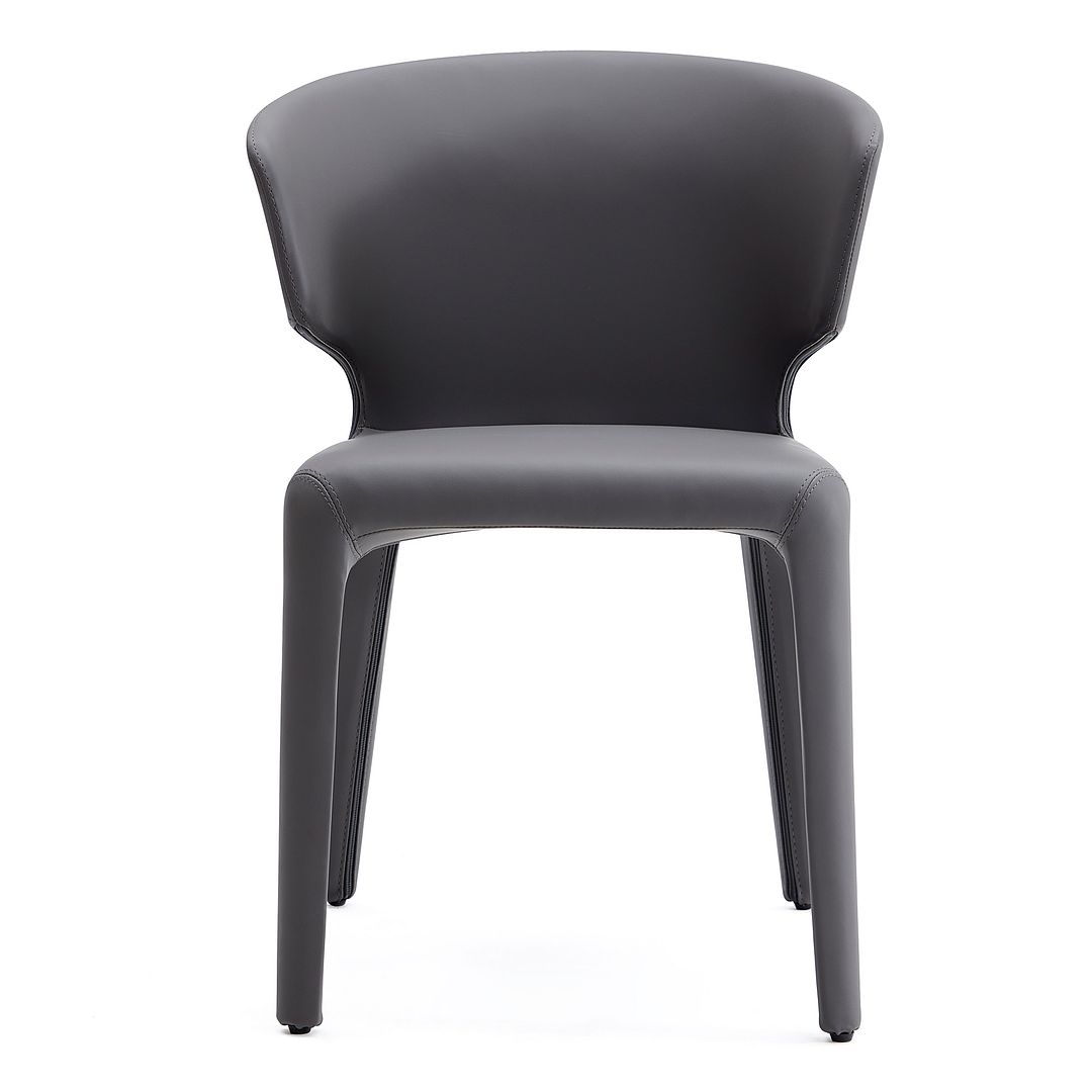 Manhattan Comfort Conrad Gray Faux Leather Dining Chairs In A Set Of 2
