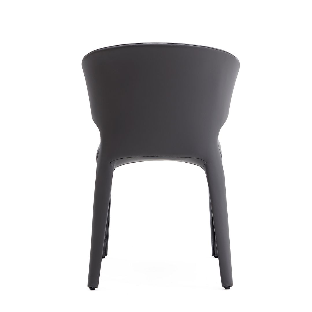 Manhattan Comfort Conrad Gray Faux Leather Dining Chairs In A Set Of 2