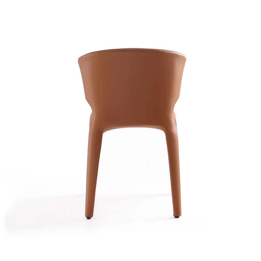 Manhattan Comfort Conrad Saddle Faux Leather Dining Chairs In A Set Of 2