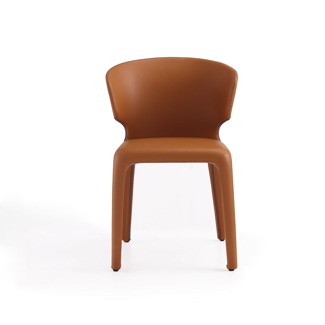 Manhattan Comfort Conrad Saddle Faux Leather Dining Chairs In A Set Of 2