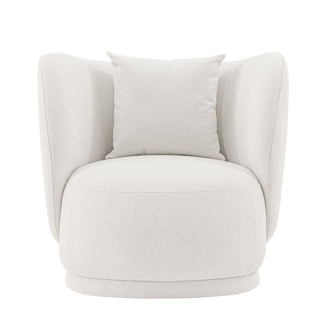 Manhattan Comfort Contemporary Siri 2-Piece Linen Accent Chair With Pillows In Cream
